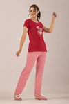 Sweet Moon Knit Cotton Pyjama Set - Darkpink Redishmarun — thumbnail 4